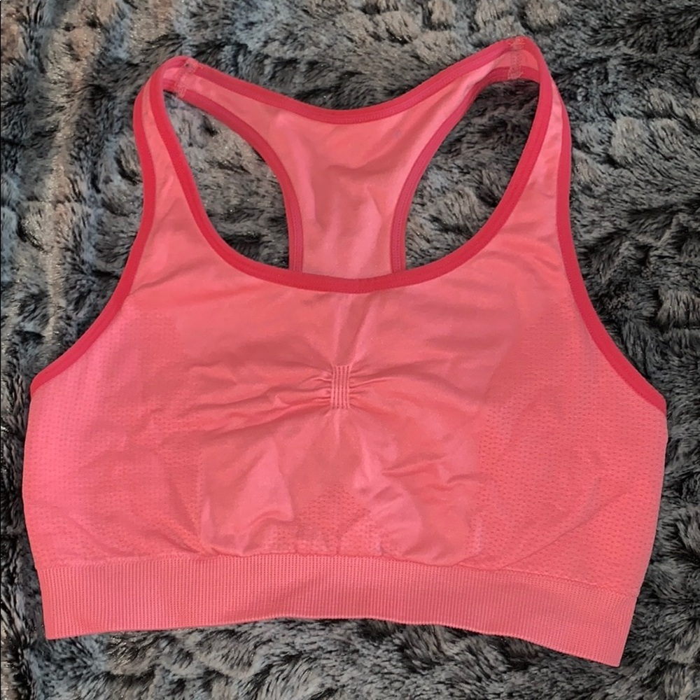 Pink sports bra